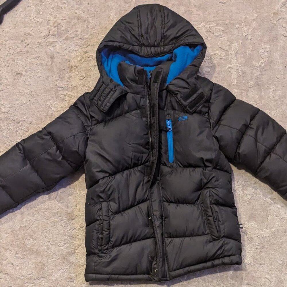 Cb Sports Black/Black Toddler Boy's Quilted Puffer Coat, US Small - Picture 1 of 6